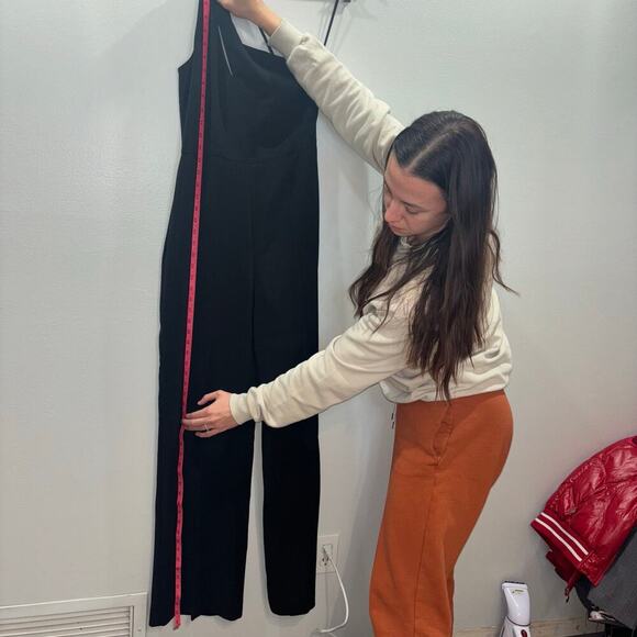 MANGO Asymmetrical Long Black Jumpsuit Size Small - Picture 14 of 15